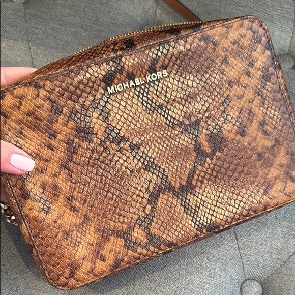 Michael Kors Brown Snake Print Women's Bag - Picture 4 of 5